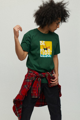 Футболка чоловіча зелена з принтом YAPPI