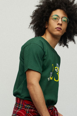 Футболка чоловіча зелена з принтом YAPPI