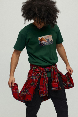 Футболка чоловіча зелена з принтом YAPPI