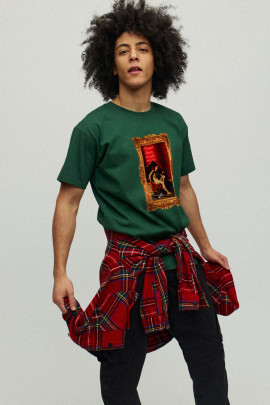 Футболка чоловіча зелена з принтом YAPPI