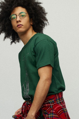 Футболка чоловіча зелена з принтом YAPPI