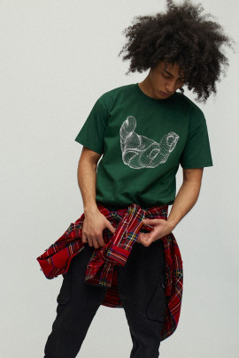 Футболка чоловіча зелена з принтом YAPPI