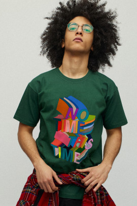 Футболка чоловіча зелена з принтом YAPPI