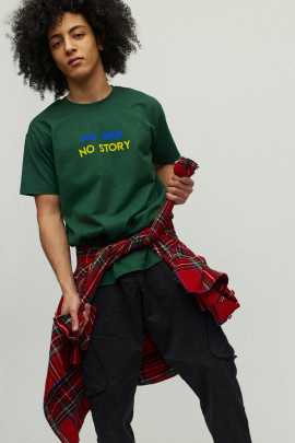 Футболка чоловіча зелена з принтом YAPPI