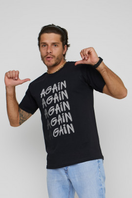 Футболка YAPPI чоловіча чорна "Again - Gain"