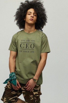 Футболка YAPPI чоловіча хакі зелений "CEO"