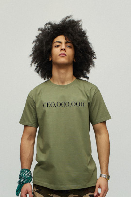 Футболка YAPPI чоловіча хакі зелений "CEO,OOO,OOO"
