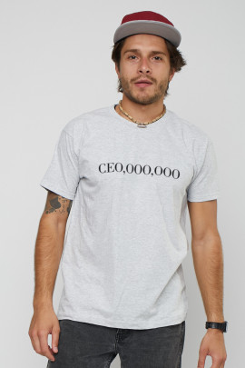 Футболка YAPPI чоловіча сіра "CEO,OOO,OOO"