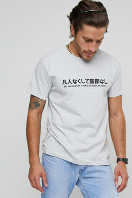 Футболка YAPPI чоловіча сіра "Без звичайних людей не буває великих"