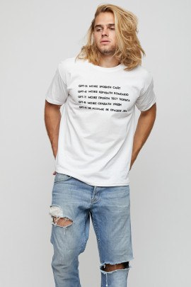 Футболка YAPPI чоловіча біла "GPT"