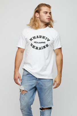 Футболка YAPPI чоловіча біла "Kharkiv - Незламний"