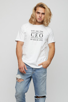 Футболка YAPPI чоловіча біла "CEO"