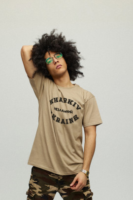 Футболка YAPPI чоловіча хакі патріотична "Kharkiv - Незламний"