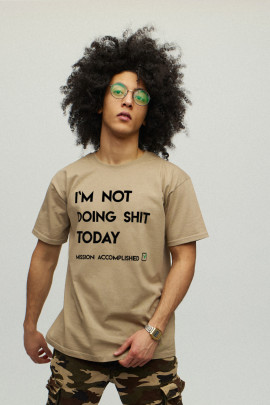 Футболка YAPPI чоловіча хакі "I`m not doing shit today"