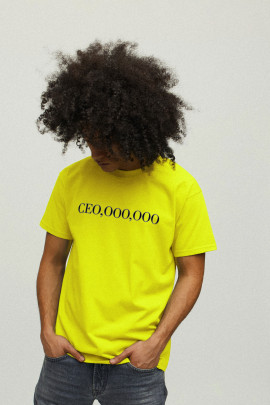 Футболка YAPPI чоловіча жовта "CEO,OOO,OOO"