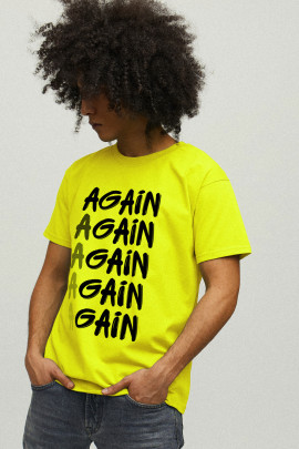 Футболка YAPPI чоловіча жовта "Again - Gain"
