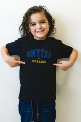 Футболка YAPPI дитяча чорна патріотична "Dmytro est. Ukraine"