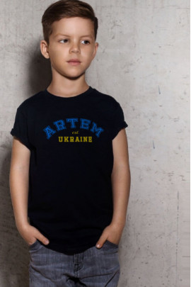 Футболка YAPPI дитяча чорна патріотична "Artem est. Ukraine"