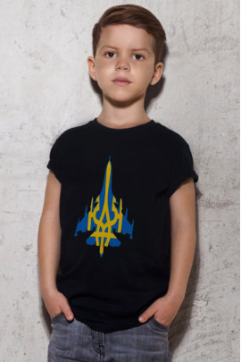 Футболка YAPPI дитяча чорна патріотична