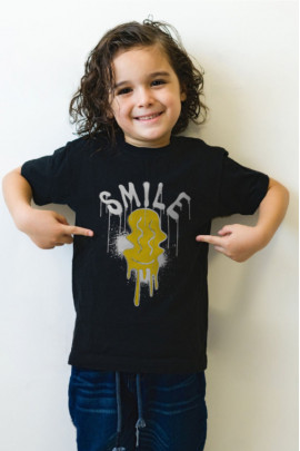 Футболка YAPPI дитяча чорна "Smile"