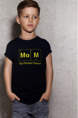 Футболка YAPPI дитяча чорна "Mom - the perfect element"