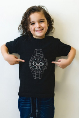 Футболка YAPPI дитяча чорна "Хронограф"