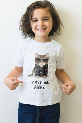 Футболка YAPPI дитяча біла "Leave me alone"