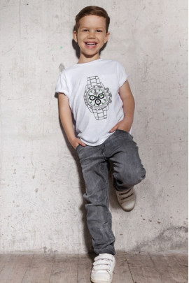 Футболка YAPPI дитяча біла "Хронограф"