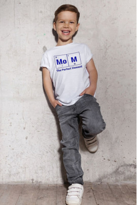 Футболка YAPPI дитяча біла "Mom - The perfect element"