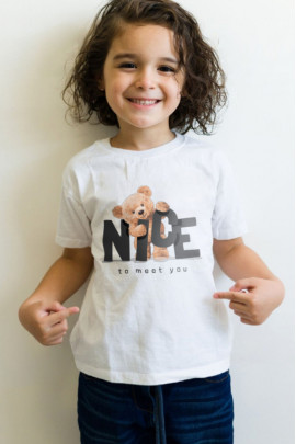 Футболка YAPPI дитяча біла "Nice to meet you"