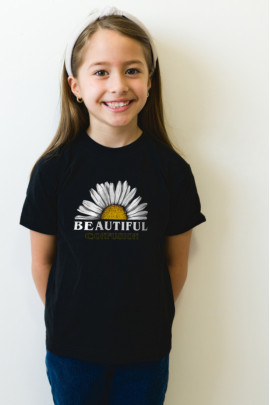 Футболка YAPPI дитяча чорна "beautiful confusion"