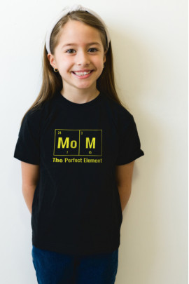 Футболка YAPPI дитяча чорна "Mom - the perfect element"