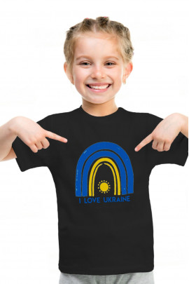 Футболка YAPPI дитяча чорна патріотична "I love Uktaine"