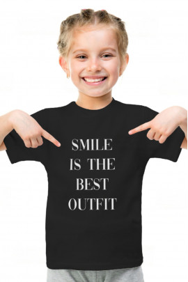 Футболка YAPPI дитяча чорна "Smile is the best outfit"