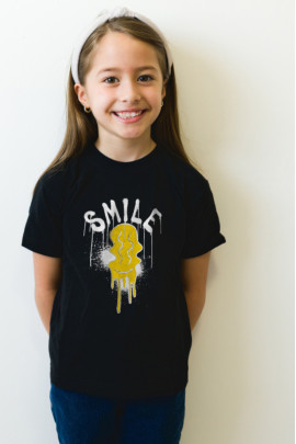 Футболка YAPPI дитяча чорна "Smile"