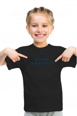 Футболка YAPPI дитяча чорна патріотична "Anna Ukrainian"