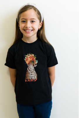 Футболка YAPPI дитяча чорна "Мяу"