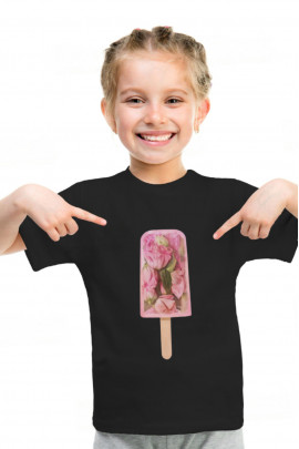 Футболка YAPPI дитяча чорна "Квіткове морозиво"