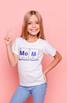 Футболка YAPPI дитяча біла "Mom - the perfect element"