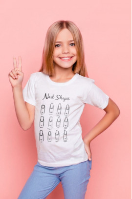 Футболка YAPPI дитяча біла "Nail Shapes"