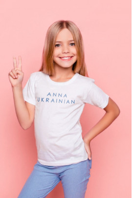 Футболка YAPPI дитяча біла патріотрична "Anna Ukrainian"