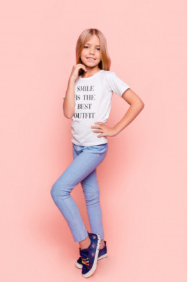 Футболка YAPPI дитяча біла "Smile is the best outfit"