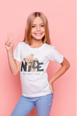 Футболка YAPPI дитяча біла "Nice to meet you"