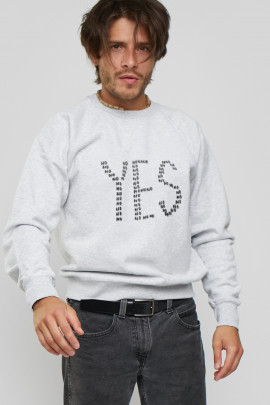 Світшот YAPPI чоловічий  сірий "Yes is made up of No"