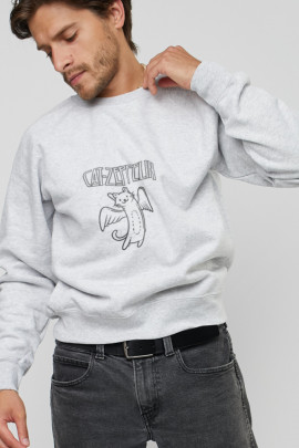 Світшот YAPPI чоловічий  сірий "Cat-Zeppelin"