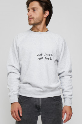 Світшот YAPPI чоловічий  сірий "Eat pasta run fasta"