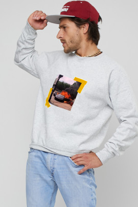 Світшот YAPPI чоловічий  сірий "Hot lambo"