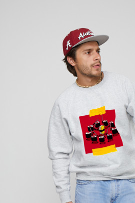 Світшот YAPPI чоловічий  сірий "tomago vs. sushi"