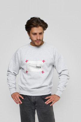 Світшот YAPPI чоловічий  сірий "spicy ice cream"