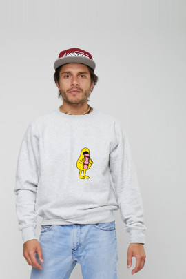 Світшот YAPPI чоловічий  сірий "skateboard language"